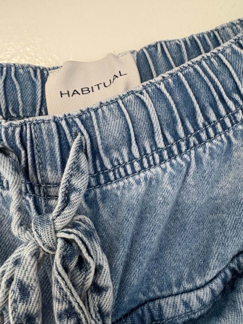 Habitual Light Blue Elastic Waist Denim Joggers - Picture 5 of 6